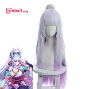 Perruques Lemail Wig Synthetic Hair Spirit Blossom syndra Cosplay Wigs lol Cosplay Long Gradient Wig with Ponytail Time résistant à la chaleur Wig