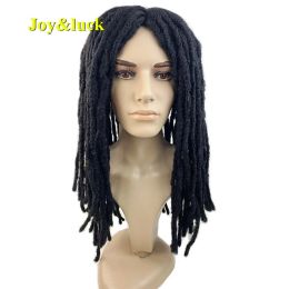 Perruques longues Dreadlocks perruque pour hommes synthétique noir Dreadlock droit Crochet cheveux tressage partie moyenne cheveux perruques perruque quotidienne