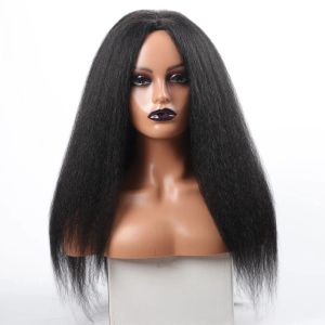 Perruques synthétiques longues et crépues lisses pour femmes noires, noires, brunes, blondes, gingembre, rouge, blanc, perruques Afro synthétiques STW