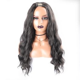 Wigs Long Synthetic U Part Wig Curly Synthetisch Haar Wig U Deelpruik voor vrouwen Zwart Krullen Synthetische haar Synthetische krullende pruiken