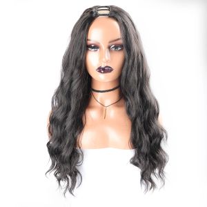 Perruques longues synthétiques u partie perruque bouclée de poils synthétiques perruque en partie pour femmes Black Curly Synthetic Hair Synthetic Curly Wigs