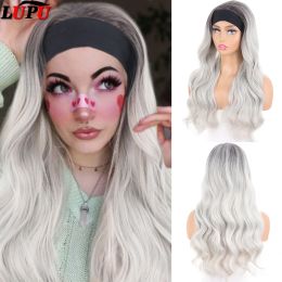 Perruques Lupu Synthétique Long Wavy Bandband Wig pour femmes noires Brown Headraps Hair Daily Party Cosplay Wig Fibre the Heat
