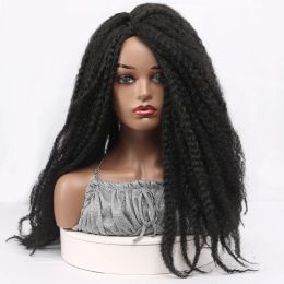 Perruques Marley Braid Hair Wig 18 pouces synthétiques dreadlock marley tressided perruques afro afro moelleux coiffure naturelle naturelle pour femmes