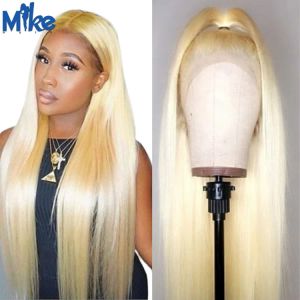 Wigs Mikehair Blonde Human Hair Wig #613 Braziliaanse rechte kant voor pruik met babyhaar voor zwarte vrouwen