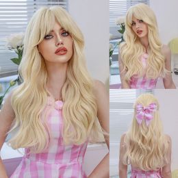 Perruques Namm Barbie Wig Long Blonde Perruques pour femmes Perruque synthétique populaire pour Cosplay Halloween High Density Hair