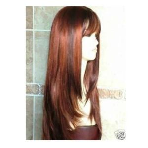 Pelucas Nuevas moda Long Copper Red Brown Wig/Hair Free Shipping
