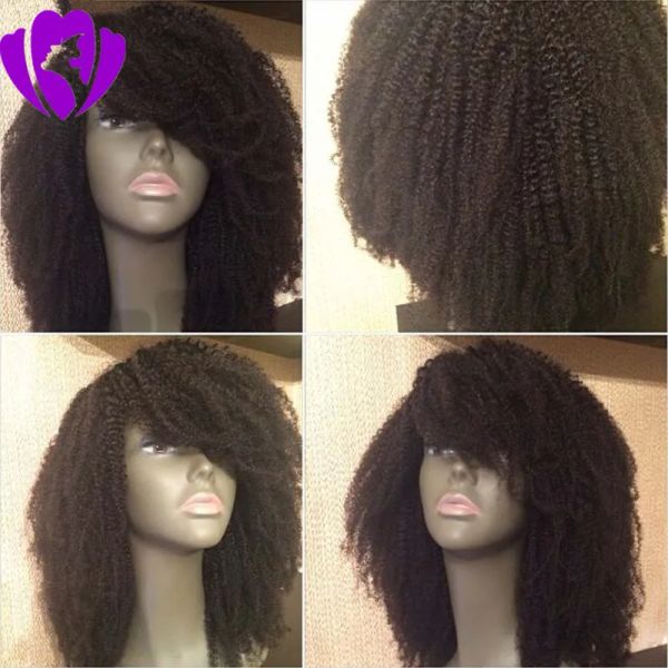 Perruques Nouveau style Afro Coiffure bouclée Kinky Lace Lace Perruque avant Blanc Blanc 7 couleurs Halloween résistant à la chaleur Perruques courtes avec une frange