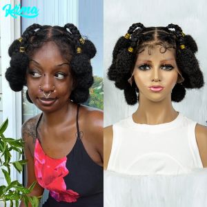 Perruques New Style Bantu Knot tressided Wigs synthétique HD Wig en dentelle complète pour femmes noires