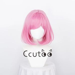 Wigs ootori emu cosplay pruik anime project sekai kleurrijk podium!EMU 35 cm korte roze hittebestendige synthetische bobo -pruiken + pruik cap