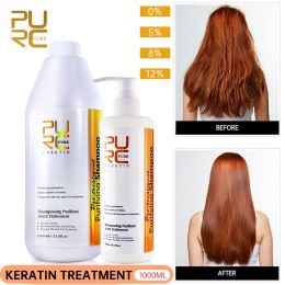 Pruiken PURC 1000 ml Braziliaanse gladmakende keratine haar rechtmakende behandeling zuiverende shampoo professionele salon krullende haarproducten