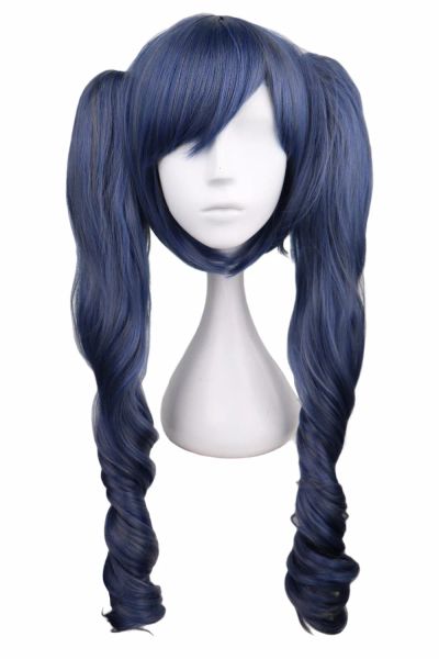 Perruques QQXCAIW Long Wavy Cosplay Black Butler Blue Blue Gris Gris Gris 70 cm Perruques de cheveux synthétiques
