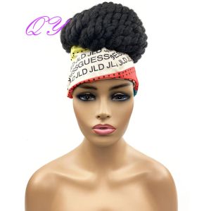 Pelucas Qy Hair 2x Twist Bail de banda para la cabeza Wigs For Women Black Ponytail Crochet Braid cabello nuevo estilo