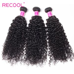 Pruiken recool krullende weefsel menselijk haarbundels remy Braziliaans haar weven bundels natuurlijke kleur krullend haarbundels kunnen 1 3 4 bundels kopen