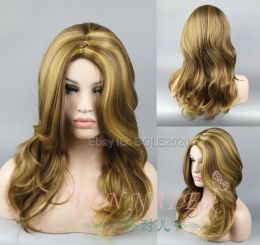Perruques sexes de sexe Long Brown Blonde mixte wave cosplay perruque synthétique Full Hair Wigs New High Quality Fashion Picture Wig