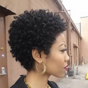 Perruques courtes bouclés perruques de cheveux humains pour les femmes noires courte coupe de lutin perruque brésilienne Remy cheveux spirale Curl doux pas cher perruque livraison gratuite