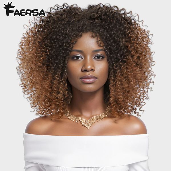 Pelucas de pelo corto de peluca rizada afro rizado para mujeres negras