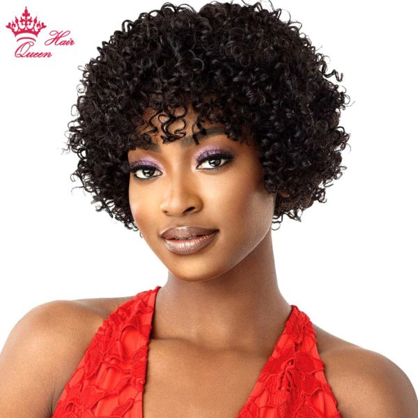 Perruques courtes coiffes humaines perruques afro Kinky Curly 100% Human Hair Wig for Black Women Non Elace Wig à bon prix