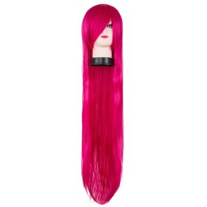 Pelucas Peluca Recta FeiShow Sintético Resistente Al Calor Largo Rosa Oscuro Fiesta Salón Cartón Roles 40 Pulgadas/100 CM Traje Cosplay Cabello