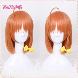 Pruiken sunxxcos takami chika cosplay pruiken anime love live zonneschijn synthetisch haar takami chika gele haarspelden hittebestendige pruik cap