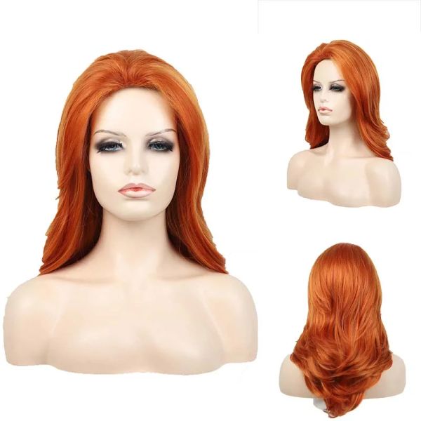 Pelucas Peluca sintética de naranja para mujer Cosplay de olas de olla