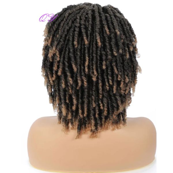 Perruques synthétiques courtes Dreadlocks, perruques noires ombrées brunes au Crochet torsadées pour femmes africaines, beaux cheveux quotidiens de haute qualité