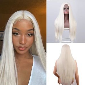 Perruques wigs synthétiques longs droits 60 perruque blonde pour femmes partie du milieu cosplay rouge rose perruque orange faux cheveux je suis une perruque