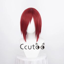 Perruques Uzumaki Nagato perruques Anime Nagato cheveux synthétiques courts rouge foncé perruques Cosplay + bonnet de perruque