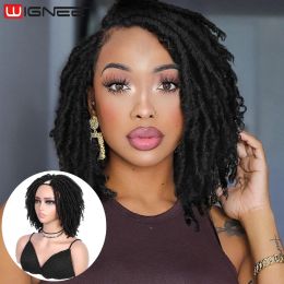 Perruques wignee v partie perruque coiffure synthétique dreadlocks perruques de cheveux pour femmes noires coiffure bouclée et perruque courte cosplay résistant à la chaleur utilisation quotidienne