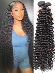 Perruques Perruques 28 30 pouces Loose Wave Heuvil Heum Heum Bundles Brazilian Curly 3 4 Remy Remy Raw Hair For Women Virgin Hair Weave