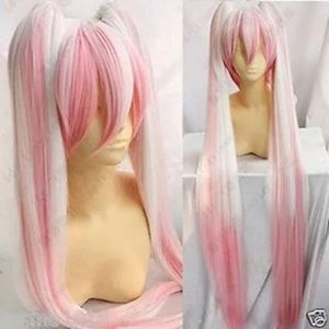 Pruiken Gratis verzending wigscosplay pruik WHot! Lange roze/witte Sakura miku cosplay pruik