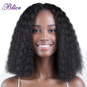 Perruques perruques courtes d'épaule synthétique perruque moyenne pliage perruque à cheveux bouclés avec ligne de cheveux naturel afro curly perruques pour femmes