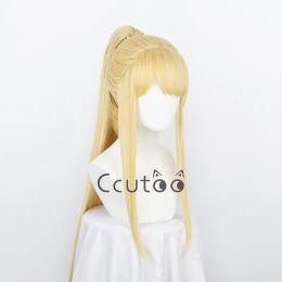 Perruque Wigrry Rockbell Wig d'Anime Fullmetal Alchemist Golden Long Synthetic Hair Chip Ponytail Cosplay Costume Wigs