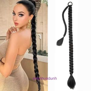 Perruques Femmes Human Hair Wigtail Pony Female Winding Synthetic Wig Braid Boxing Nouveau produit