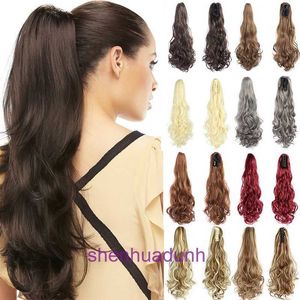 Perruques Femmes Human Hair Wig Womens Horsetail Grab Clip Long Curled Hair Big Wave Produit