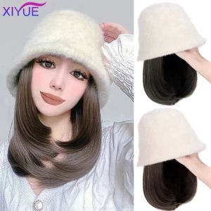 Perruques xiyue wig allinone Fashion Fashion Cllinebone Clour-cheveux courte raide perruque femelle pêcheur en tricot