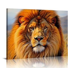 Wild African Lion Canvas Wall Art Picture Print