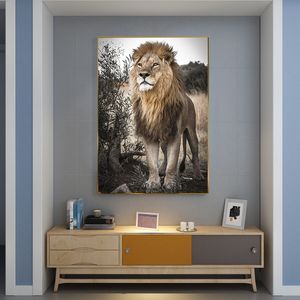 Animal salvaje África León lienzo arte pintura carteles e impresiones Cuadros decoración de pared del hogar arte imagen para sala de estar