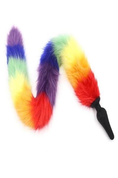 WILD Fox Tail Fetish Butt Plug cola de castidad Anal Insert Stopper BDSM Juego bondage Ass Slapper sexo Gato perro juego rizado Adulto costum7160272