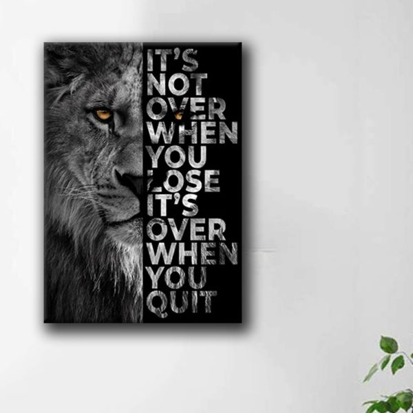 Wild lion motivation toile imprime animal peinture animale moderne citation inspirante affiches décoratives d'art mural pour le bureau de bureau décor