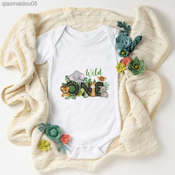 Sauvage Un Bébé Drôle Nouveau-Né Vêtements Bodys Mignon Animal Imprimé Bande Dessinée Infantile Onesies Mode Europe Harajuku Toddler Romper L230712