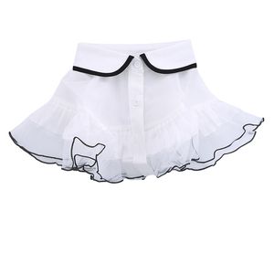 Wild Personality Fashion White Double Lace Fake Shawl Shirt Afneembare Chiffon Soft Doll Collar Ties