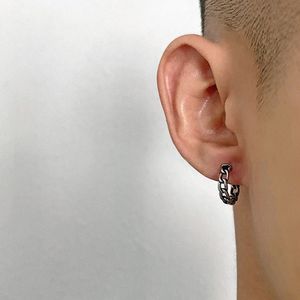 Sauvage rétro marée marque boucles d'oreilles Hip-Hop Stud rue minimaliste Ins Style titane acier tendance ronde bijoux accessoires hommes