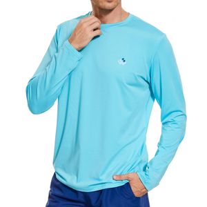 Wildbreath Men's UPF 50 lichtgewicht casual t-shirt met lange mouwen snel droge UV zonbescherming voor outdoor strand wandeloefening 240415