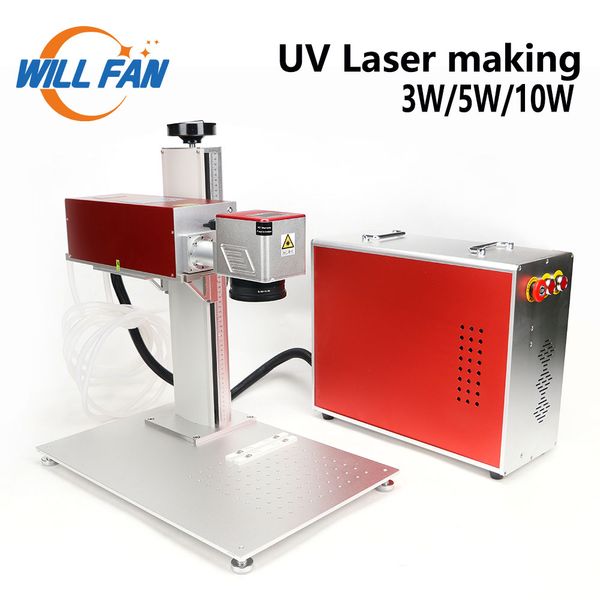 Will Fan 355nm 200x200mm 3W 5W 10W Machine de marquage laser UV Refroidi à l'eau JCZ-EZCAD Carte de contrôle SG7110 Galvo Scanner pour CNC