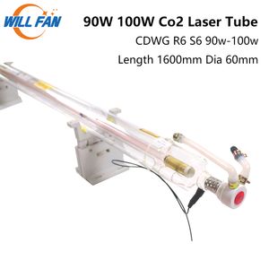 Will Fan CDWG S6 R6 80W 100W Co2 Tube Laser longueur 1600mm Dia 60mm lampe en verre installer Co2 Laser Cutter Machine de gravure