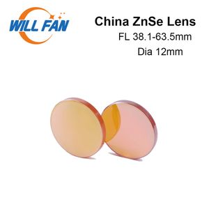 Will Fan Dia 12mm Chine ZnSe Co2 Focus Lens FL 38.1mm 50.8mm 63.5mm 76.2mm Pour Laser Graver Cutter Machine