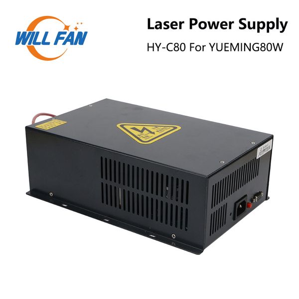 Will Fan HY-C80 YUEMING CO2 Laser alimentation 80W avec boîte en métal noir pour Machine de gravure et de découpe CNC