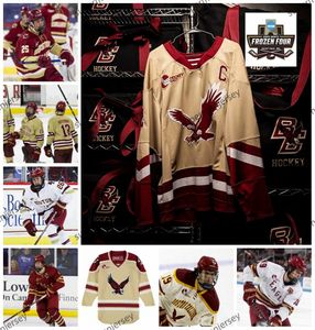 Will Smith 2024 Frozen Four Boston College Eagles Hockey Jersey 9 Ryan Leonard 34 Gabe Perreault 1 Jacob Fowler 15 Jacob Bengtsson gestikt Boston College Jerseys