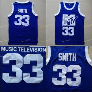 Will Smith # 33 Jersey Music Teion Premier Rock N'jock B-ball Jam 1991 Hommes Bleu Couleur Double Couture S Nom Numéro EN STOCK