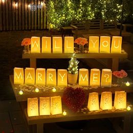 Voulez-vous m'épouser un sac en papier de décoration proposition avec une bougie LED pour les propositions de mariage décorations d'anniversaire et célébration 240517